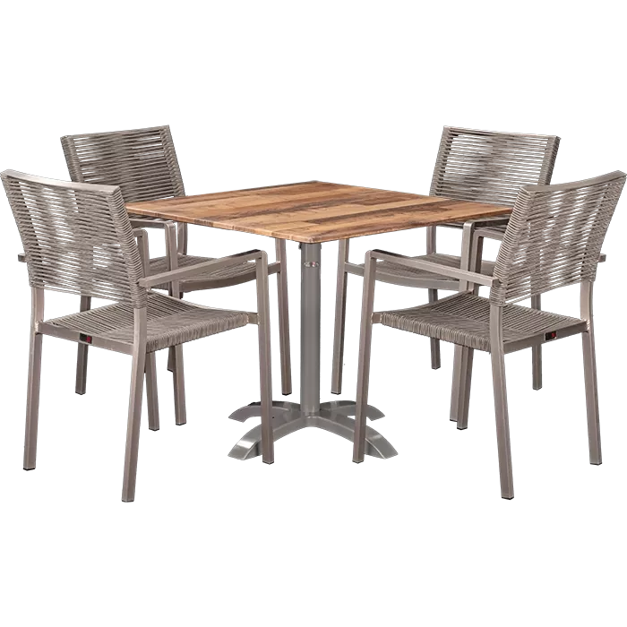 Set Triton und Tisch Norway maple 70x70 cm