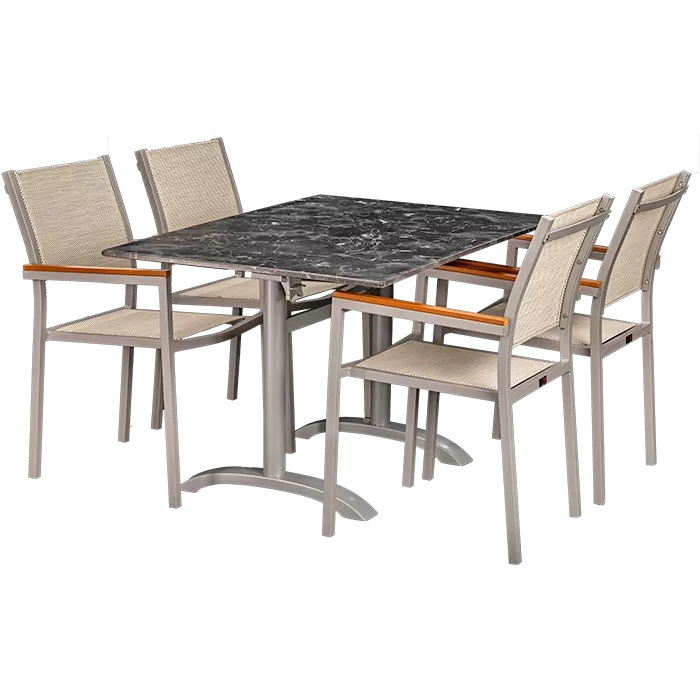 Set Eris und Tisch Nero marble 120x80 cm