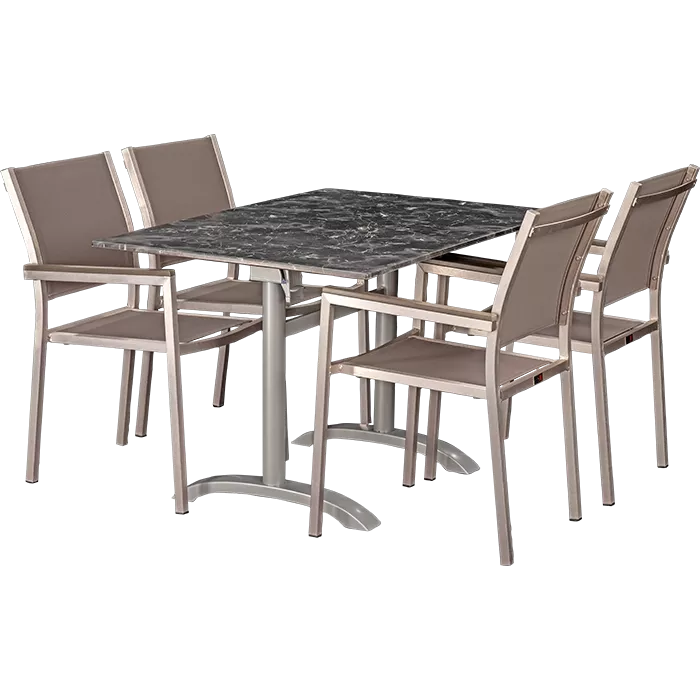 Set Sedna und Tisch Nero marble 120x80 cm