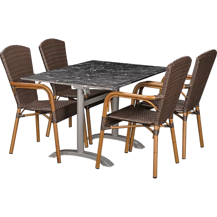 Set Spring burned und Tisch Nero marble 120x80 cm