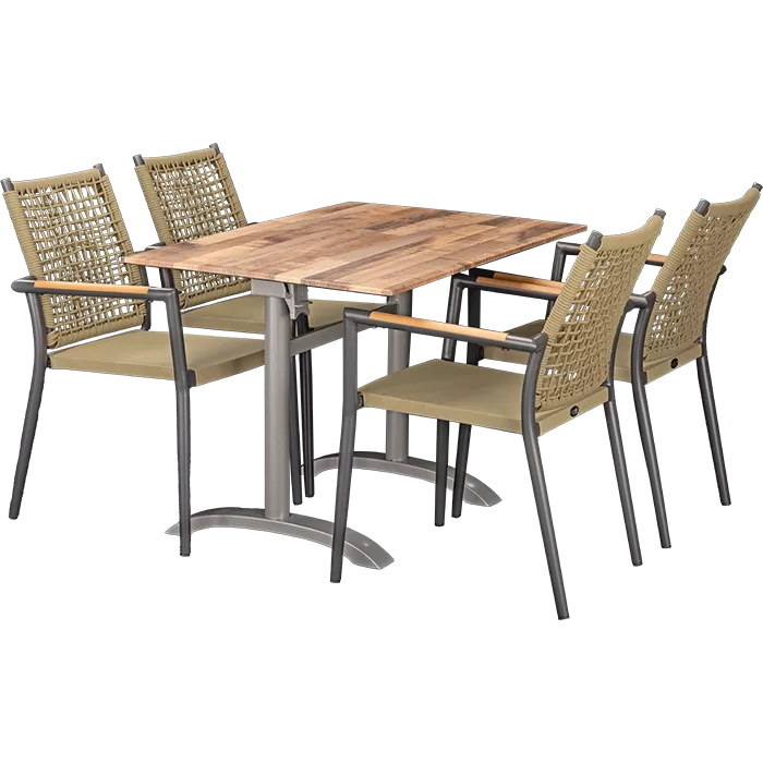 Set Helios anthrazit und Tisch Norway maple 110x70 cm