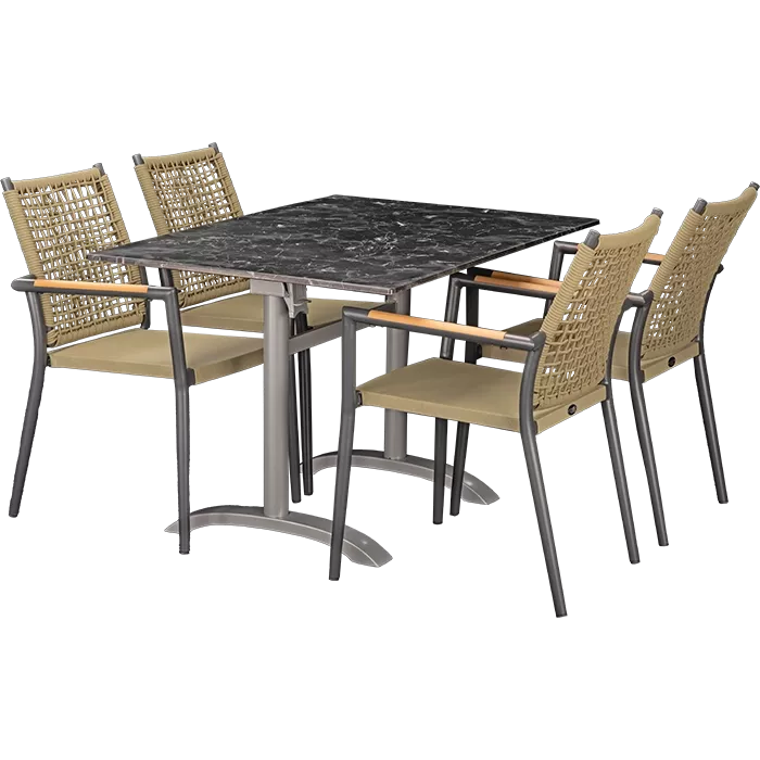 Set Helios anthrazit und Tisch Nero marble 120x80 cm