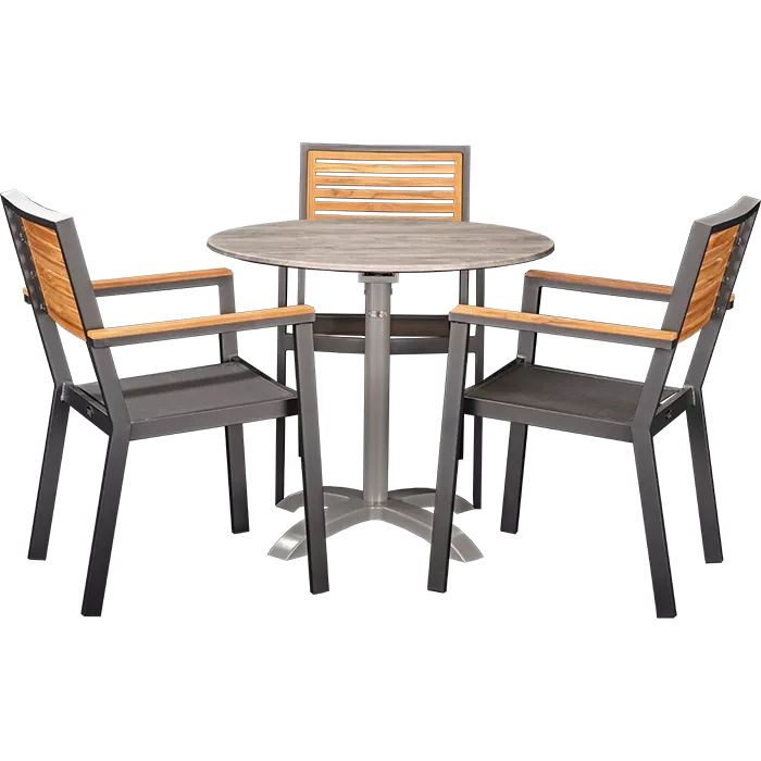 Set Flora und Tisch White Oak rund 80 cm