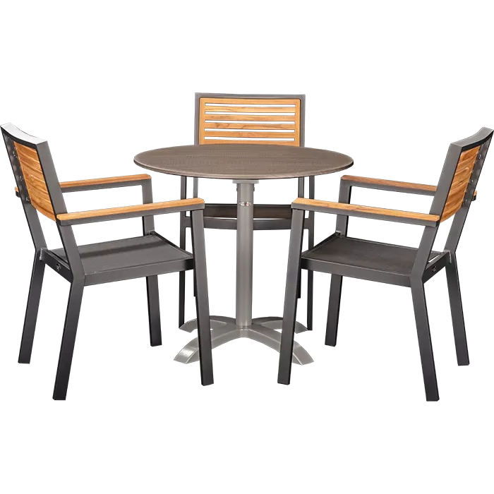 Set Flora und Tisch Loft Oak rund 80 cm