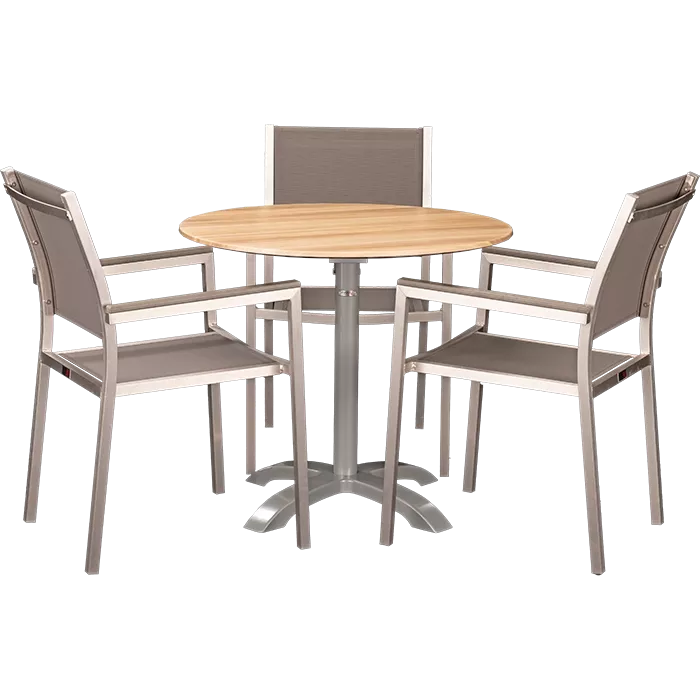 Set Sedna und Tisch Acacia rund 80 cm