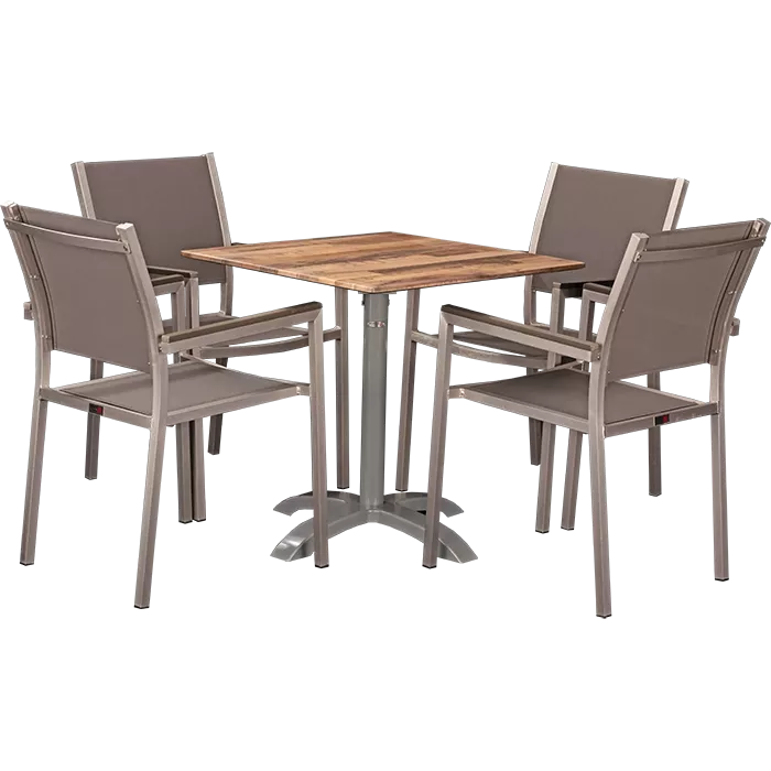 Set Sedna und Tisch Noway maple 70x70 cm