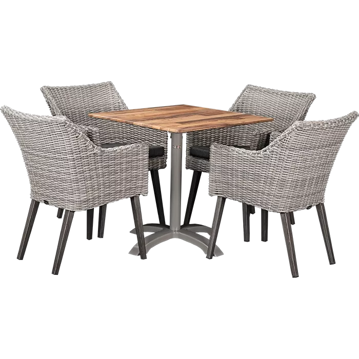Set Oberon und Tisch Norway maple 70x70 cm