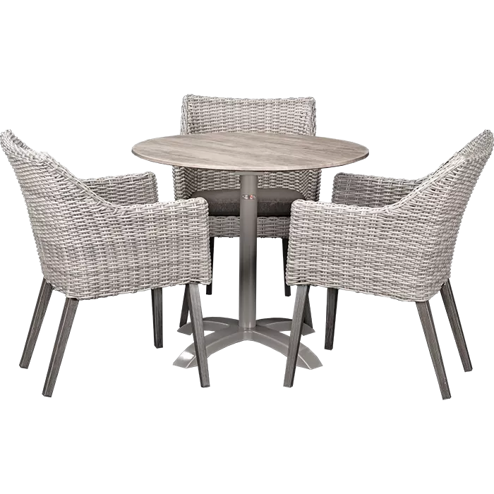 Set Oberon und Tisch White Ash rund 80 cm