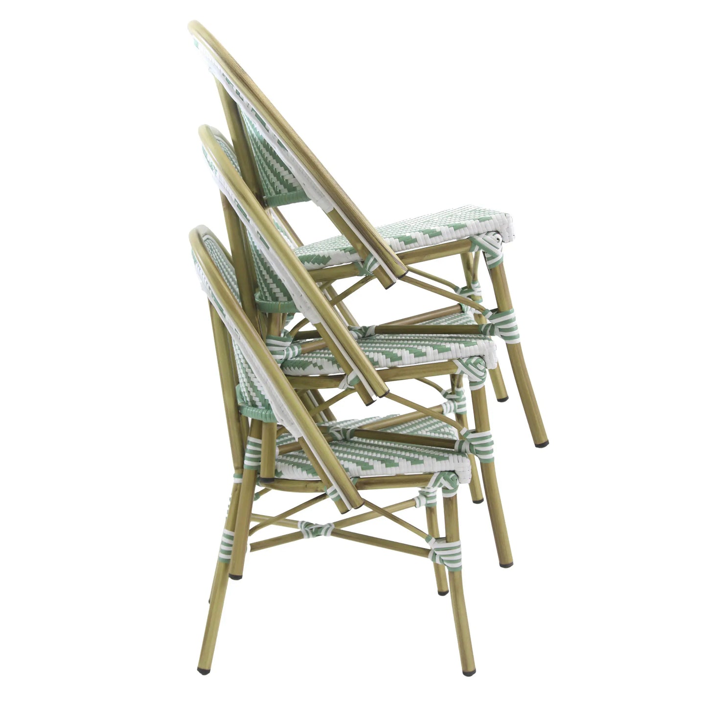 Terrassenstuhl Paris grün/weiss