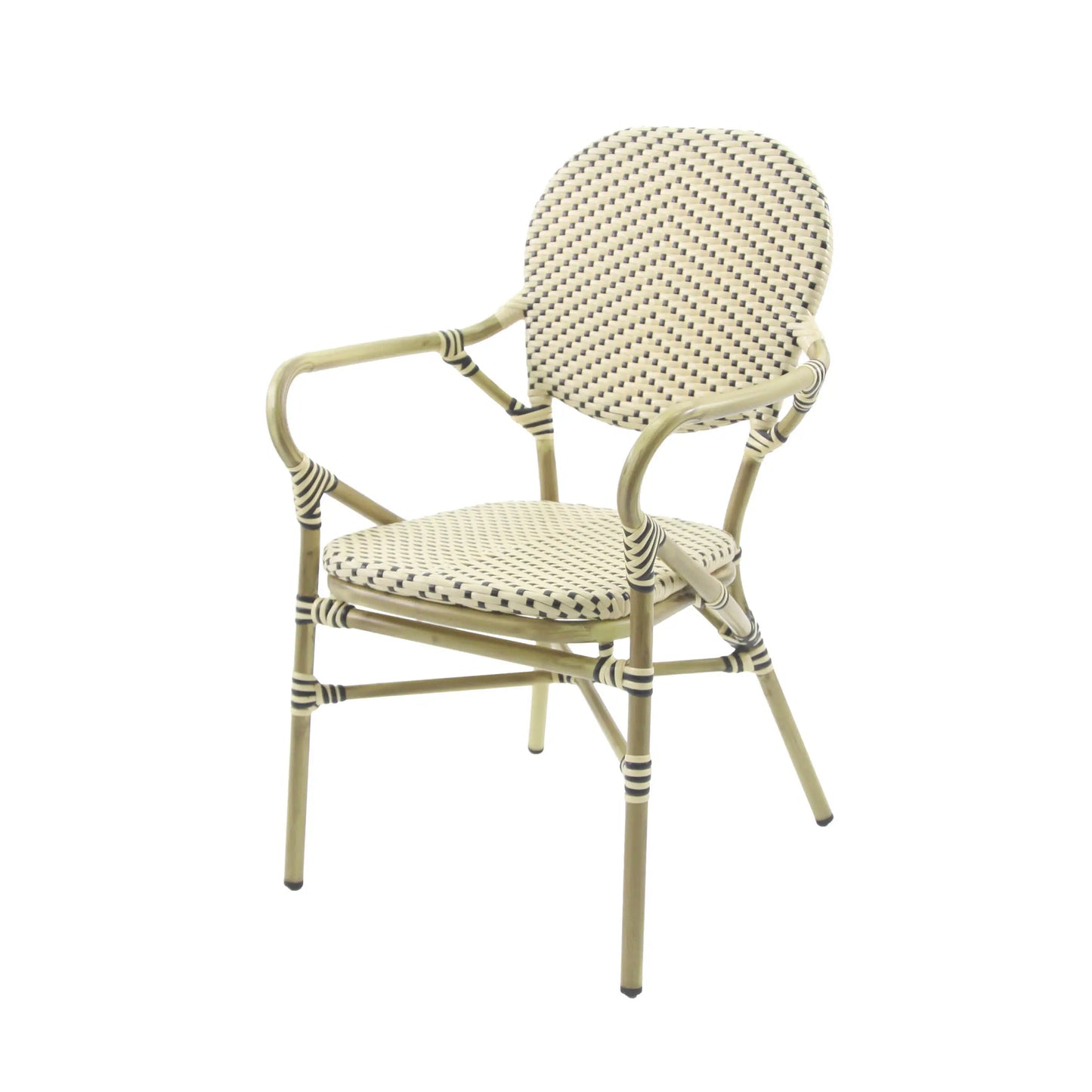 Terrassenstuhl Tango Bambus schwarz/weiss