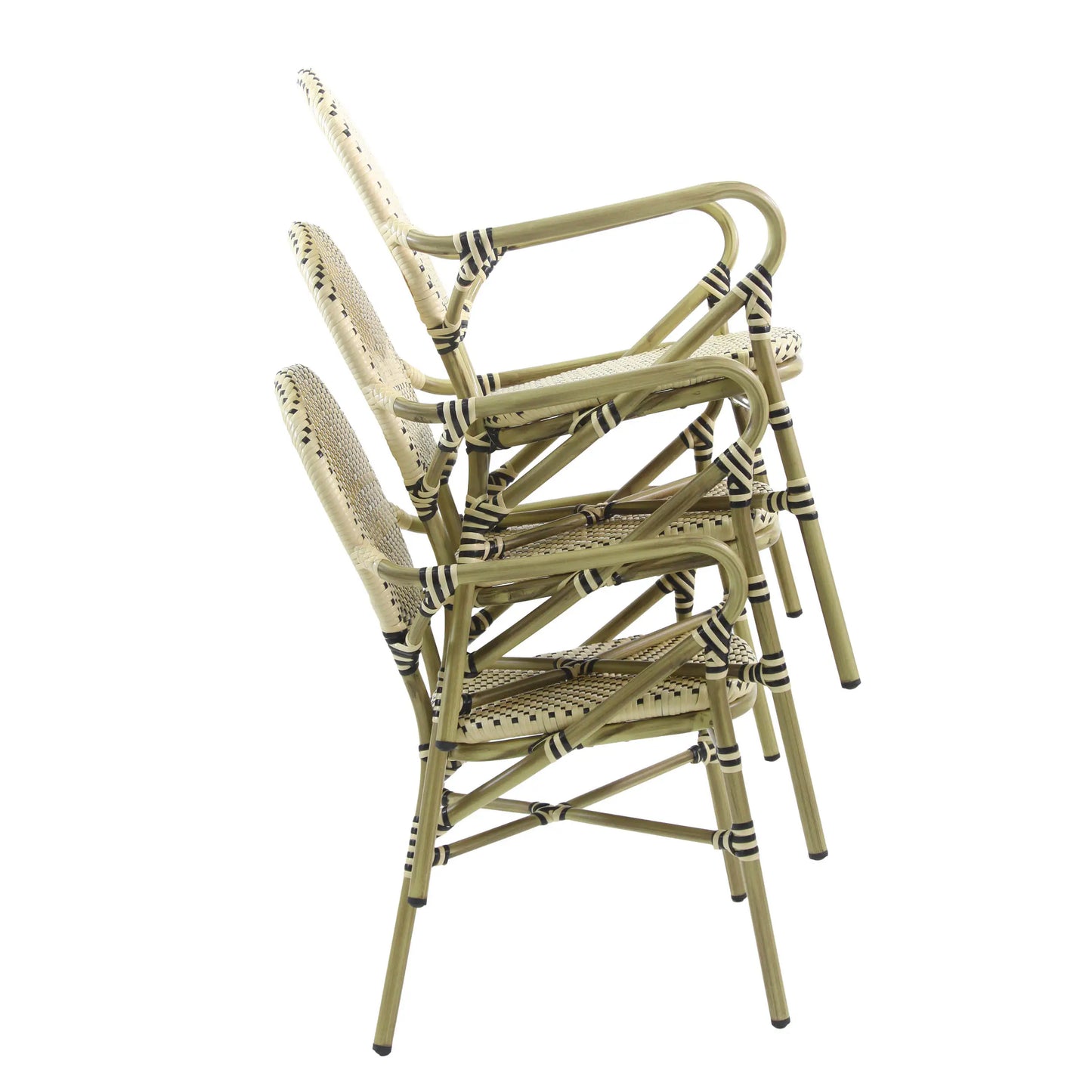 Terrassenstuhl Tango Bambus schwarz/weiss