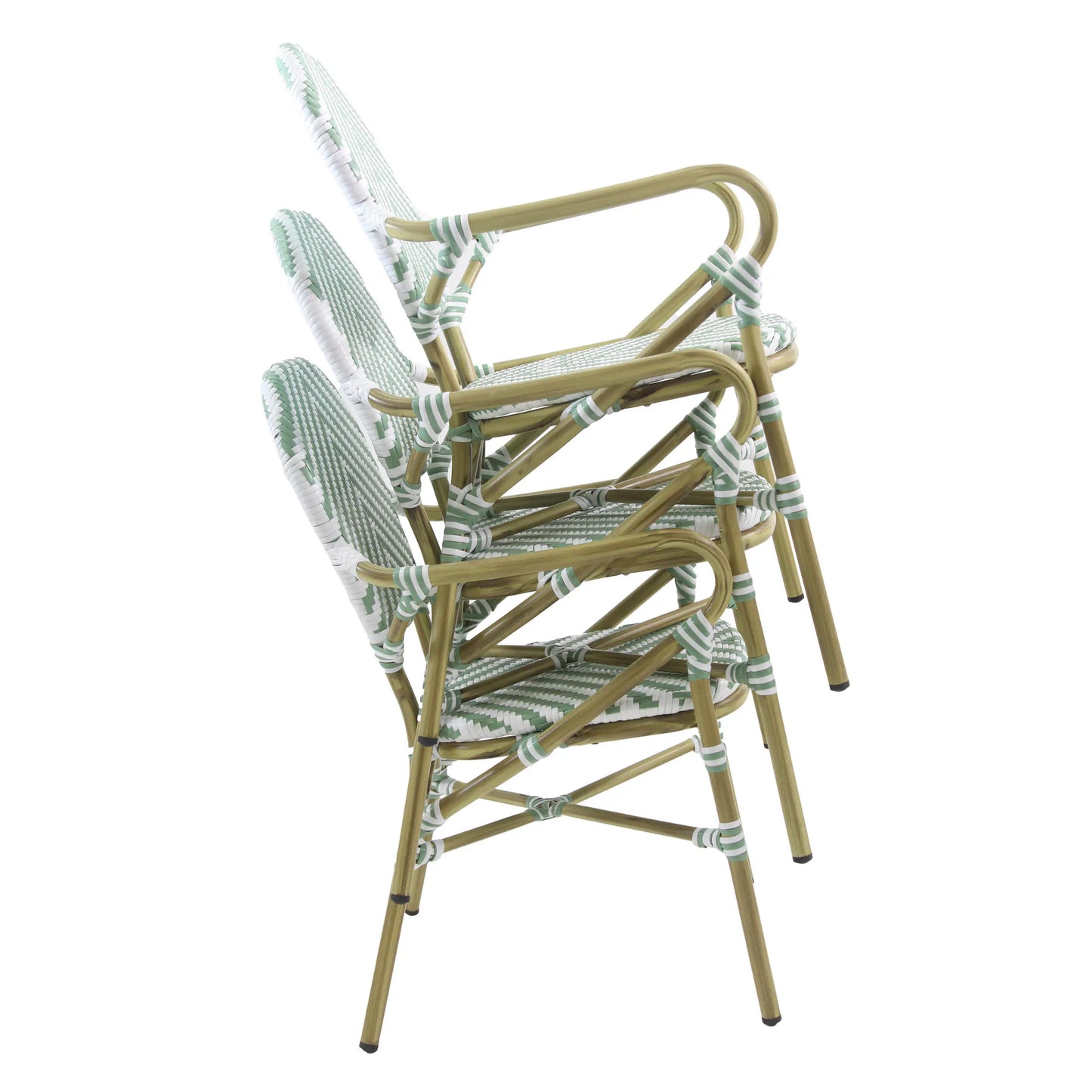 Terrassenstuhl Tango Bambus grün/weiss