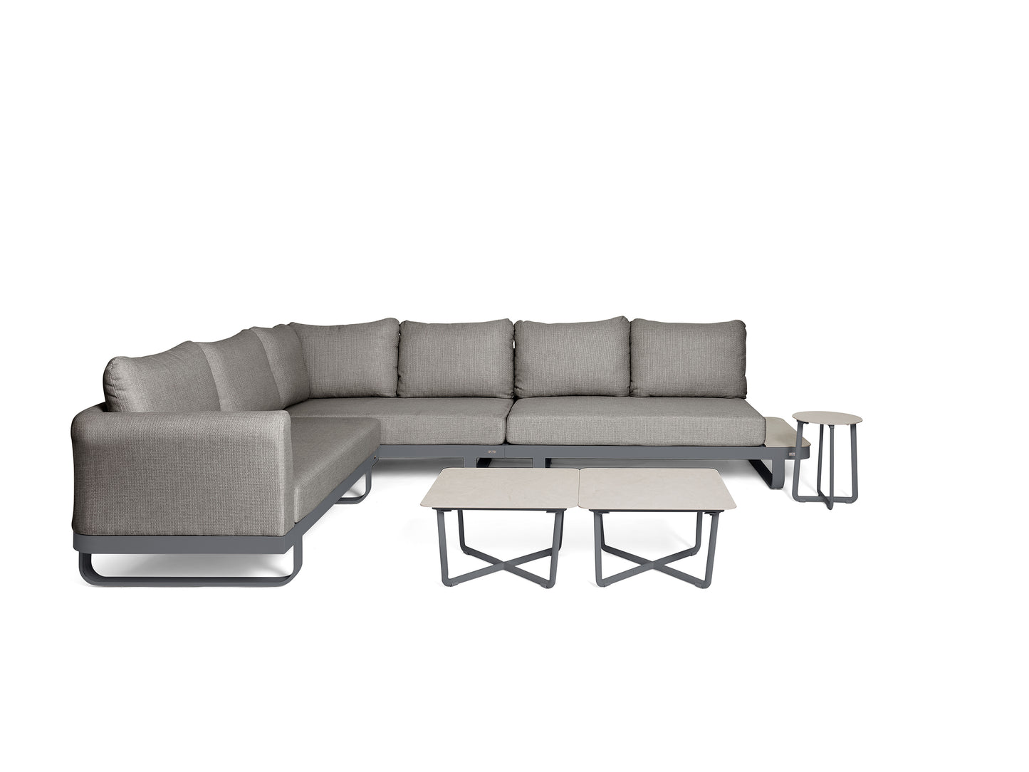 Fellow Lounge anthrazit mit Beistelltischen