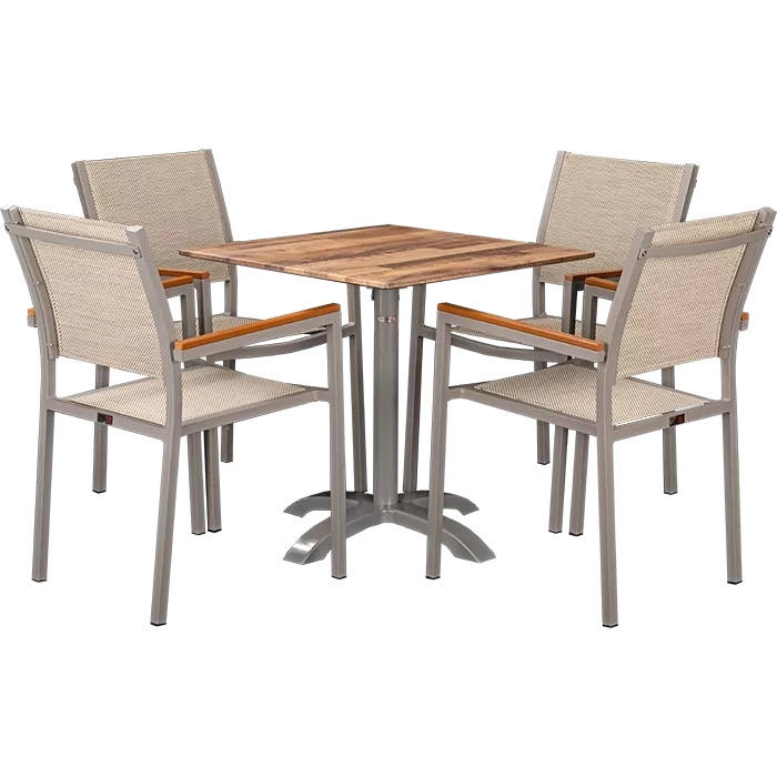 Set Eris mit Tisch Norway maple 70x70 cm