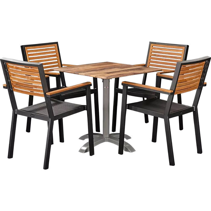 Set Flora mit Tisch Norway maple 70x70 cm