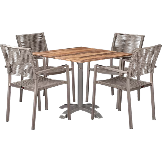 Set Triton und Tisch Norway maple 70x70 cm
