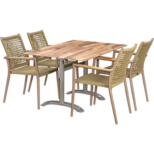 Set Helios beige und Tisch Norway maple 110x70 cm