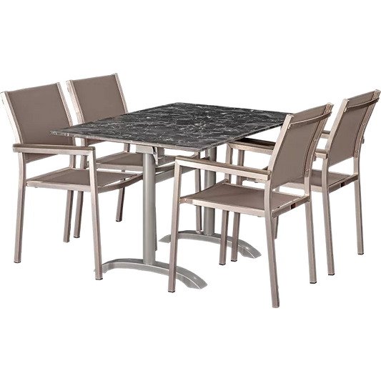 Set Sedna und Tisch Nero marble 120x80 cm