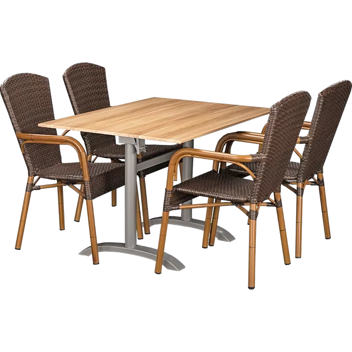 Set Spring burned und Tisch Acacia 110x70 cm