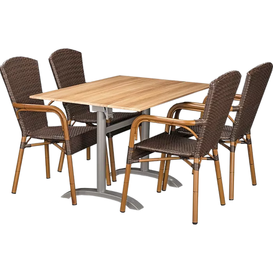 Set Spring burned und Tisch Acacia 110x70 cm