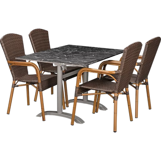 Set Spring burned und Tisch Nero marble 120x80 cm