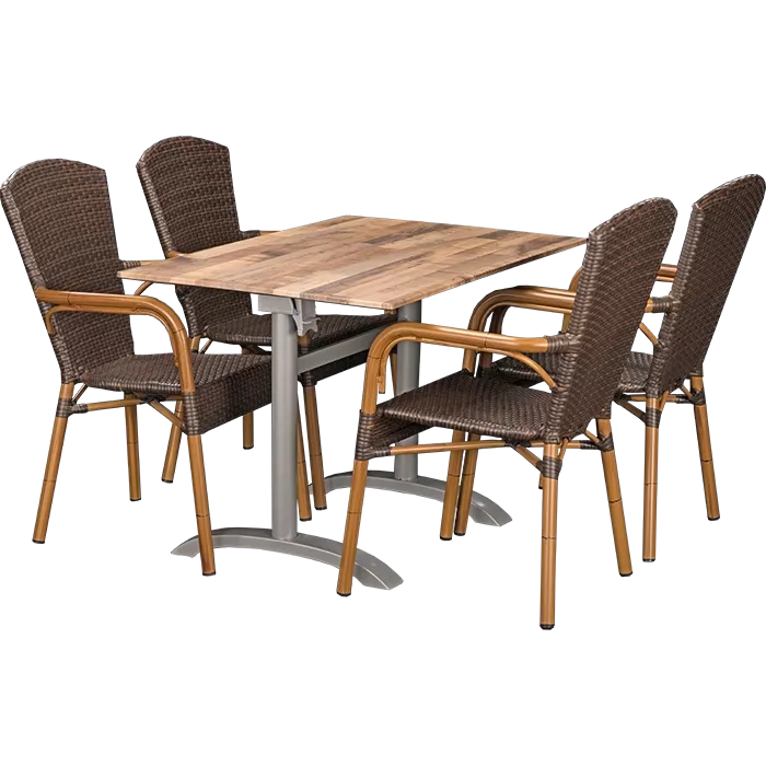 Set Spring burned und Tisch Norway maple 110x70 cm
