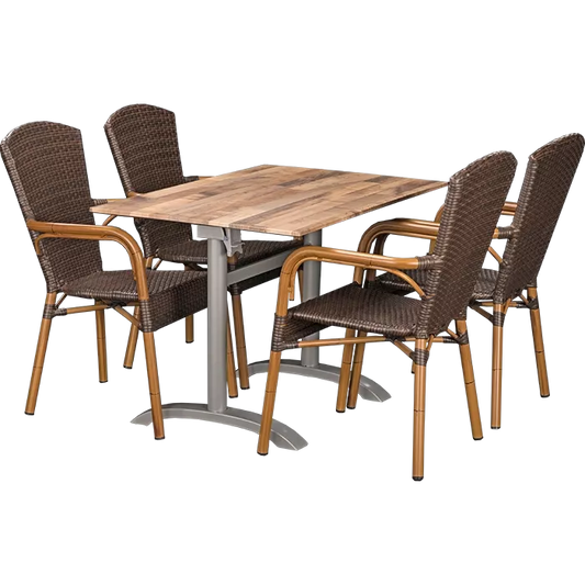 Set Spring burned und Tisch Norway maple 110x70 cm