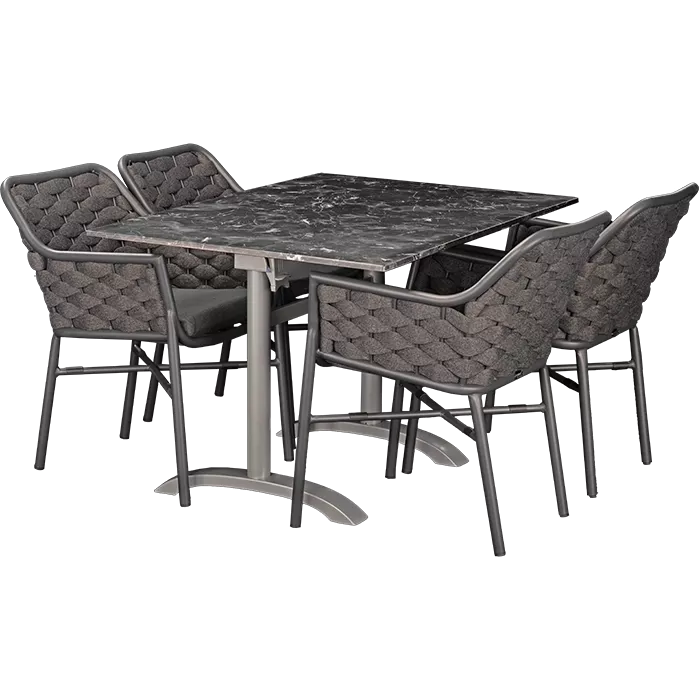 Set Varuna und Tisch Nero marble 120x80 cm