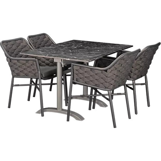 Set Varuna und Tisch Nero marble 120x80 cm