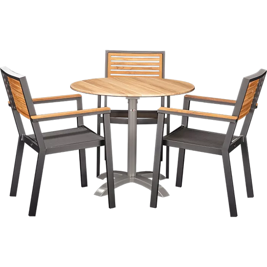 Set Flora und Tisch Acacia rund 80 cm