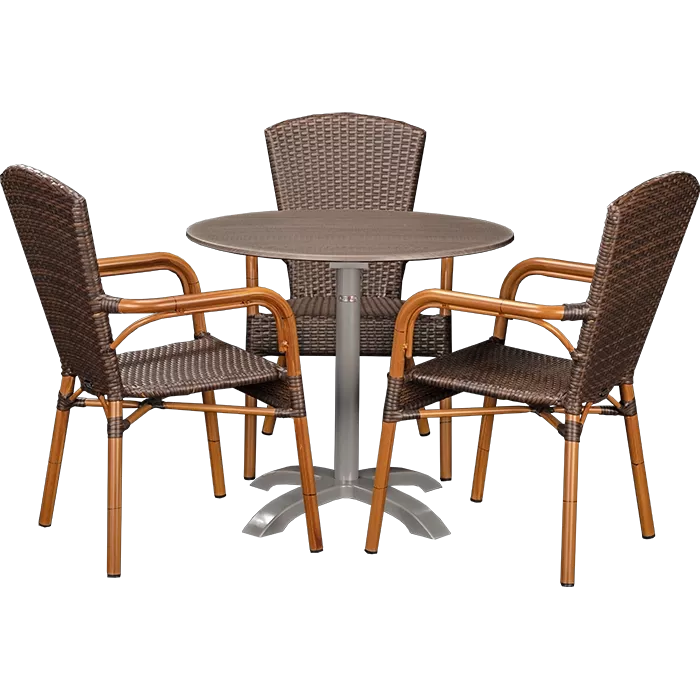 Set Spring burned und Tisch Loft Oak rund 80 cm