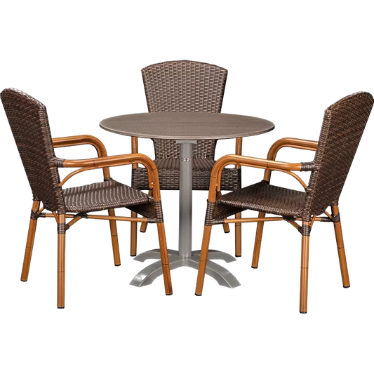 Set Spring burned und Tisch Loft Oak rund 80 cm