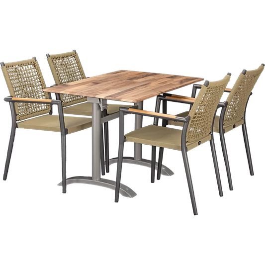 Set Helios anthrazit und Tisch Norway maple 110x70 cm