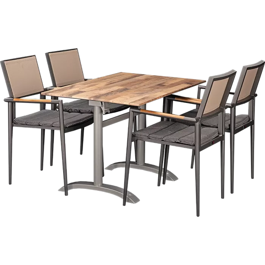Set Kronos anthrazit und Tisch Norway maple 110x70 cm