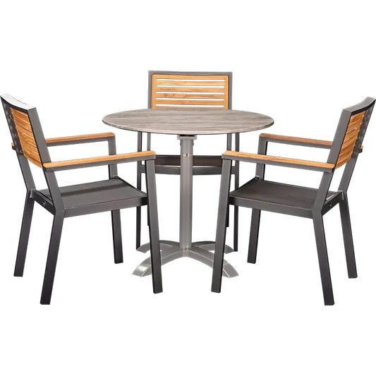 Set Flora und Tisch White Oak rund 80 cm