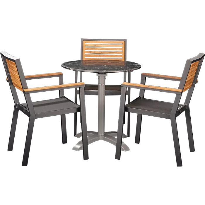 Set Flora und Tisch Nero marble rund 70 cm