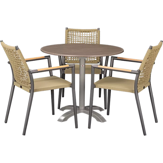 Set Helios anthrazit und Tisch Loft Oak rund 80 cm