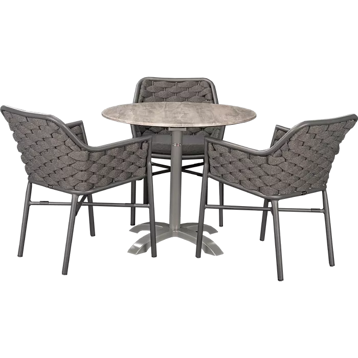 Set Varuna und Tisch White Ash rund 80 cm