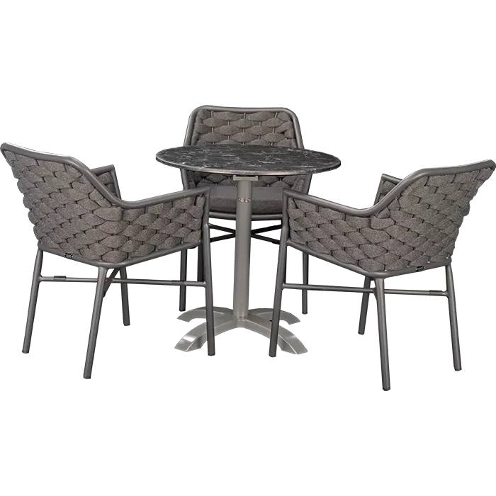 Set Varuna und Tisch Nero marble rund 70 cm