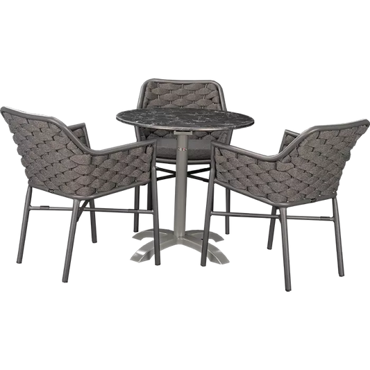 Set Varuna und Tisch Nero marble rund 70 cm