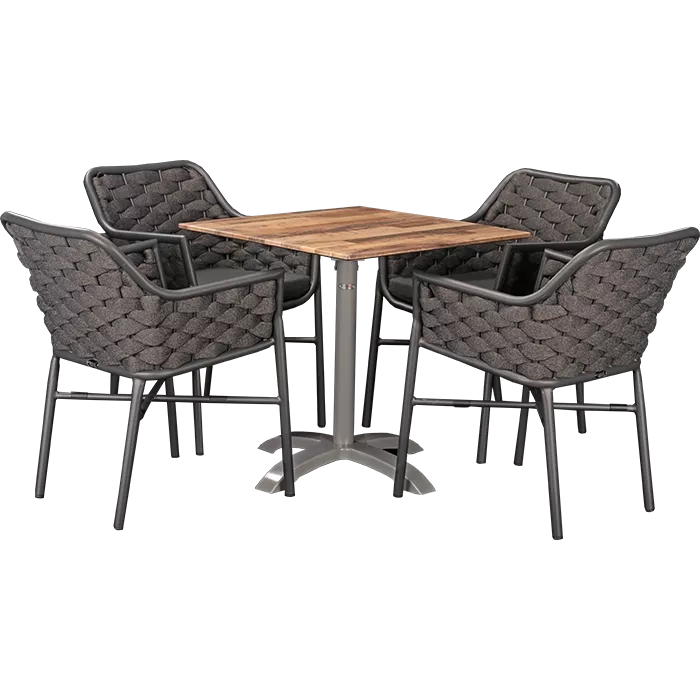 Set Varuna und Tisch Nora maple 70x70 cm