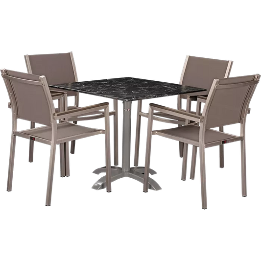 Set Sedna und Tisch Nero marble 80x80 cm