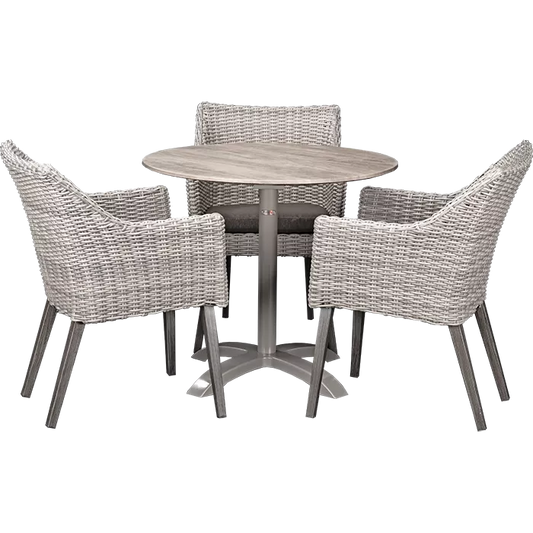Set Oberon und Tisch White Ash rund 80 cm