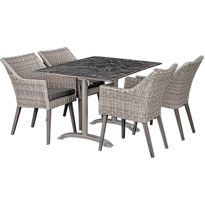 Set Oberon und Tisch Nero marble 120x80 cm