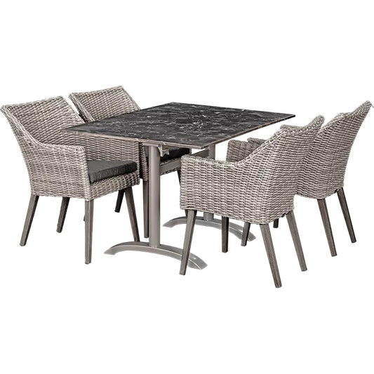 Set Oberon und Tisch Nero marble 120x80 cm