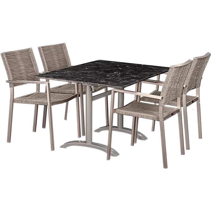 Set Triton und Tisch Nero marble 120x80 cm