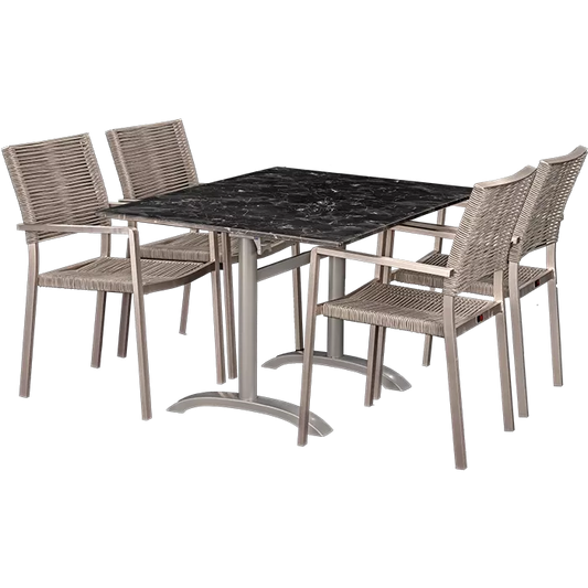 Set Triton und Tisch Nero marble 120x80 cm