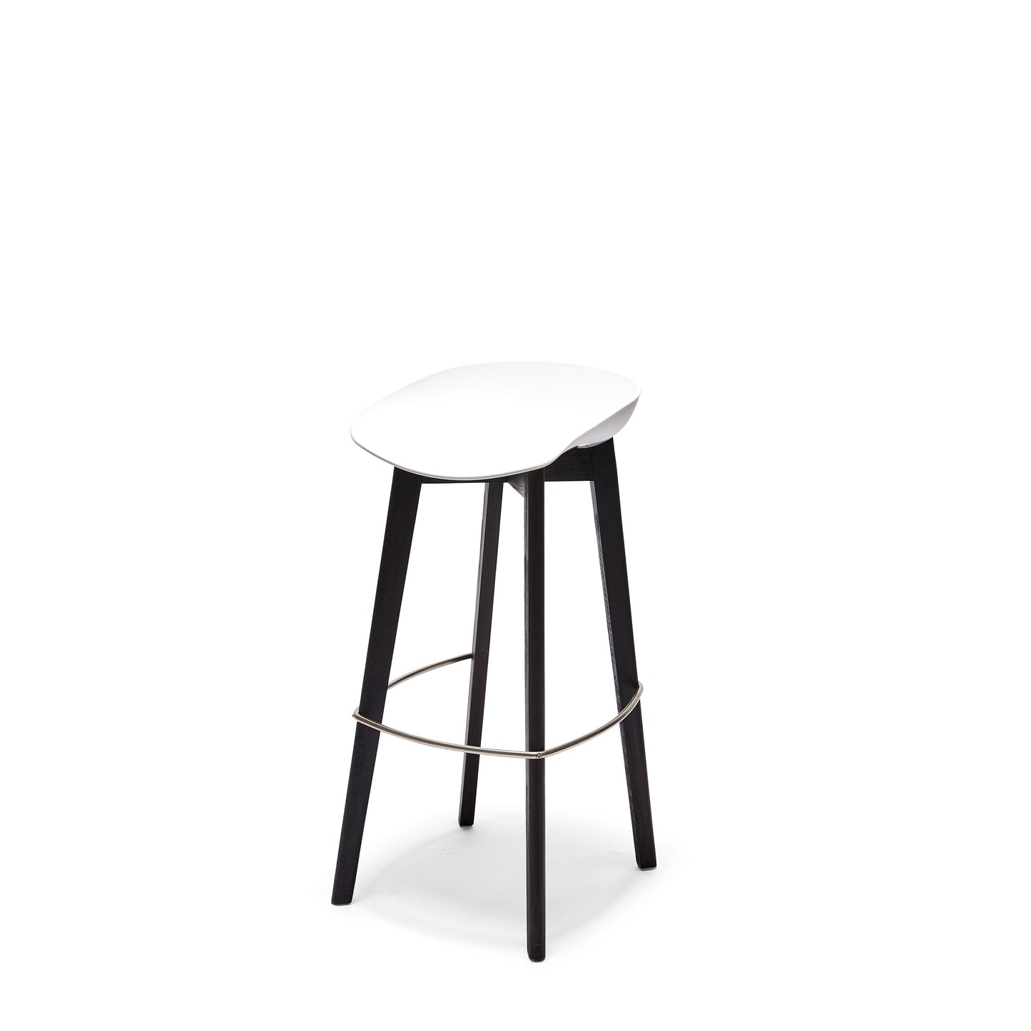 Barhocker Keeve weiss dunkelbraun niedrig