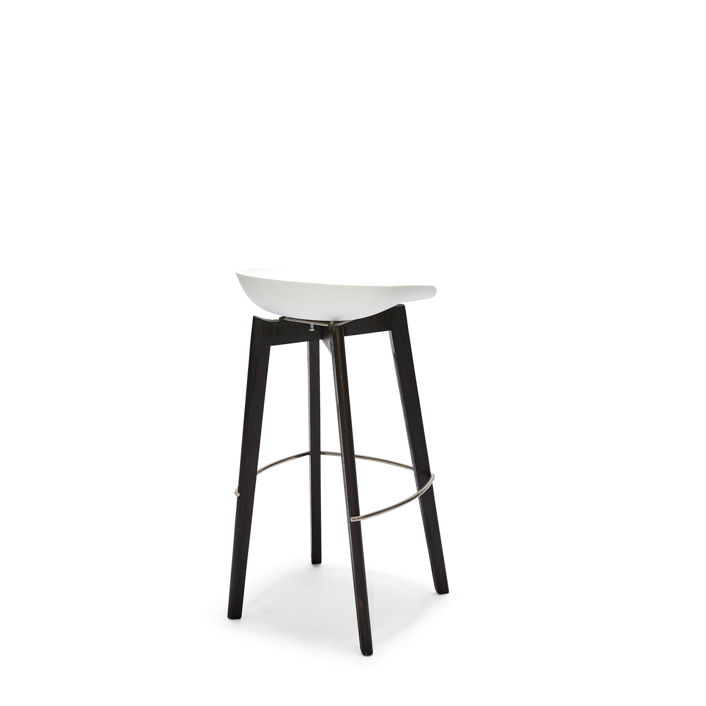 Barhocker Keeve weiss dunkelbraun niedrig