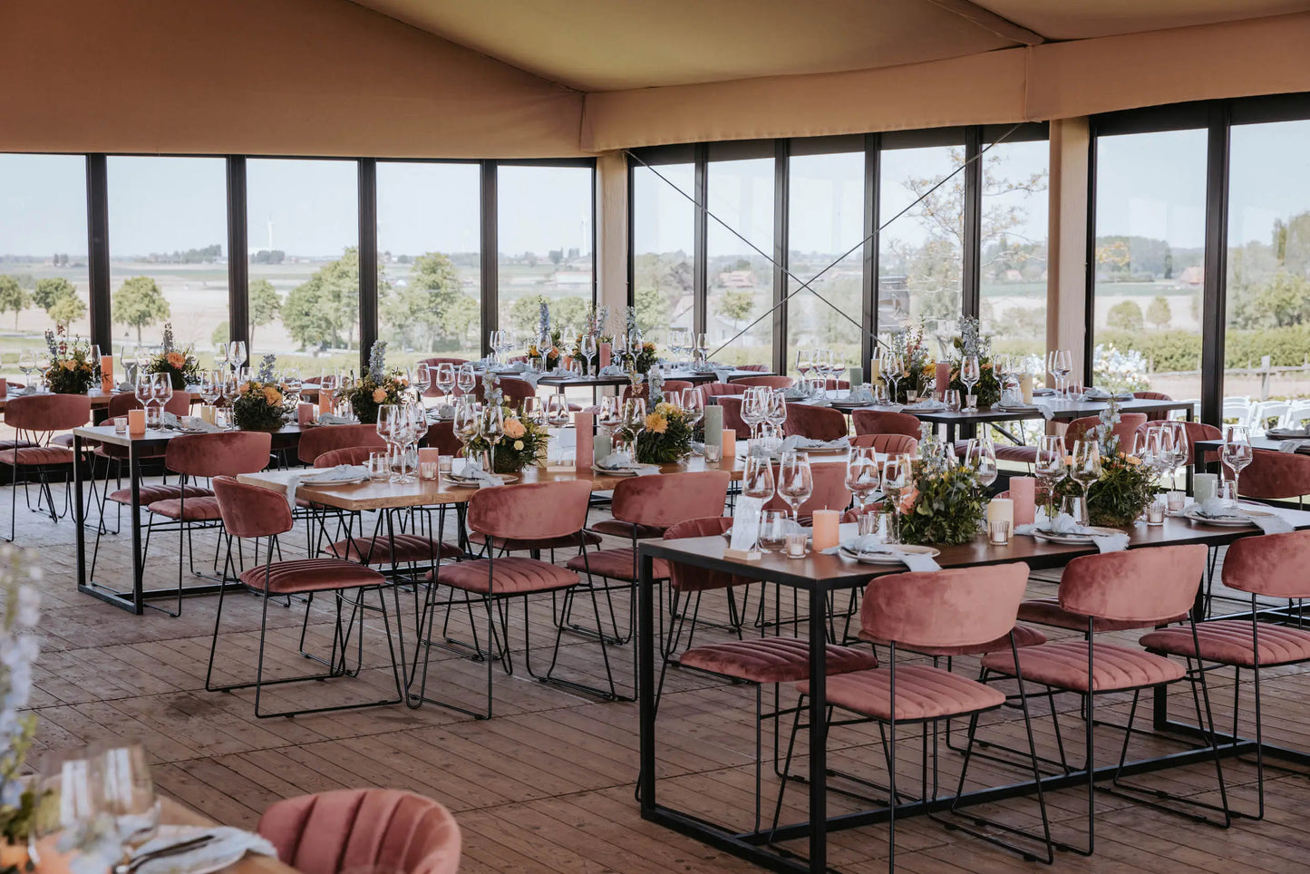 Stapelstuhl Mundo rosa Velours